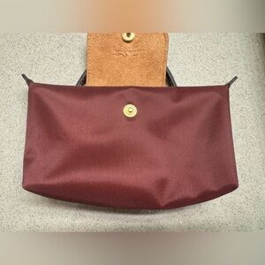 Longchamp Le Pliage mini pouch burgundy great used condition